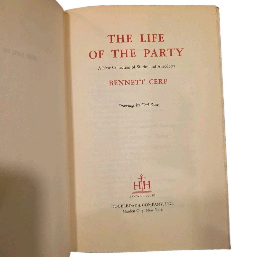 Bennett Cerf's The Life of the Party, 1956 First Edition Hardcover/DJ 1956